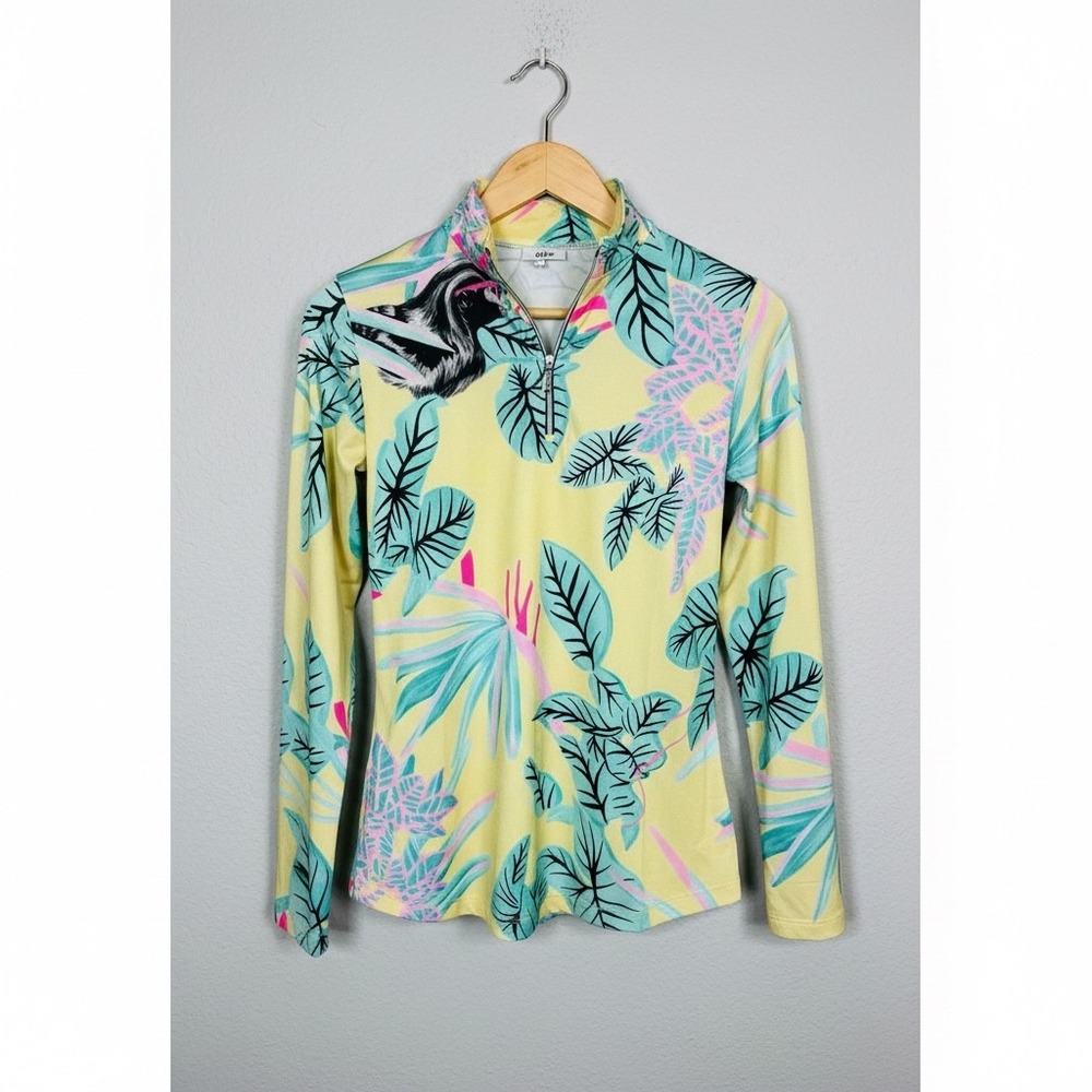 Jamie Sadock Savannah Tropics Long Sleeve Golf Venus Collection Top Size Small